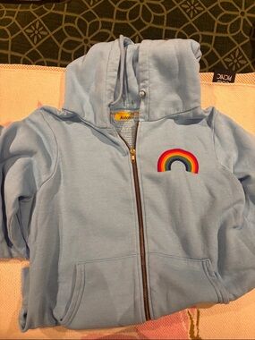 Aviator NationLight Blue Rainbow Zip Hoodie